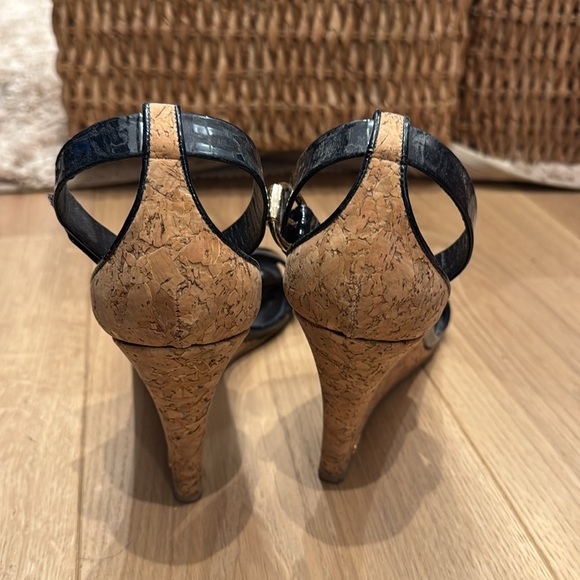 GUCCI Vitello Vernice Cork Wedge size 9.5 very good shape - Picture 3 of 9